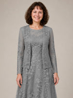 A-line Mother of the Bride Dress with Lace 