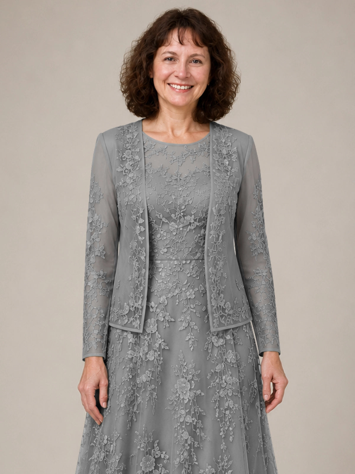 A-line Mother of the Bride Dress with Lace 
