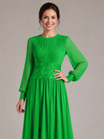 Chiffon Mother of the Bride Dress with Jewel Neckline 