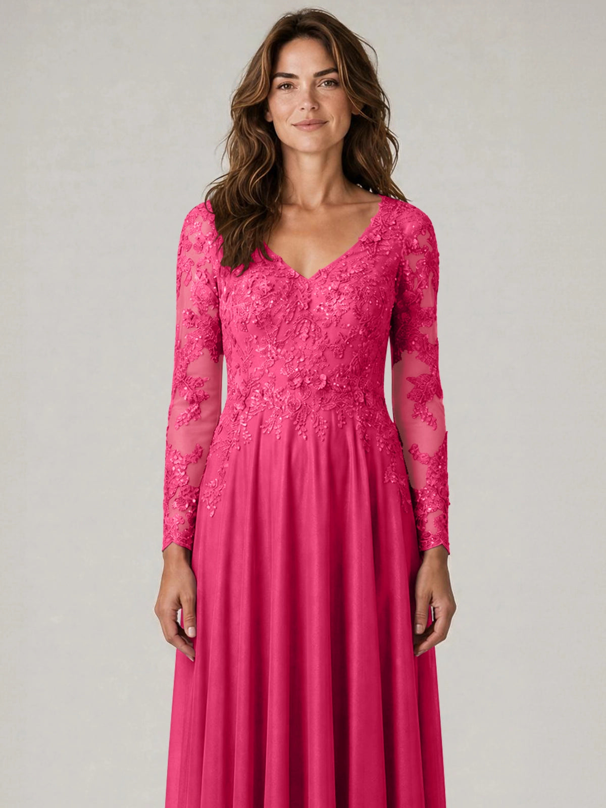 A-line Mother of the Bride Dress with Appliques