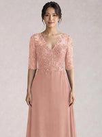 Lace Mother of the Bride Dress with Half Sleeves