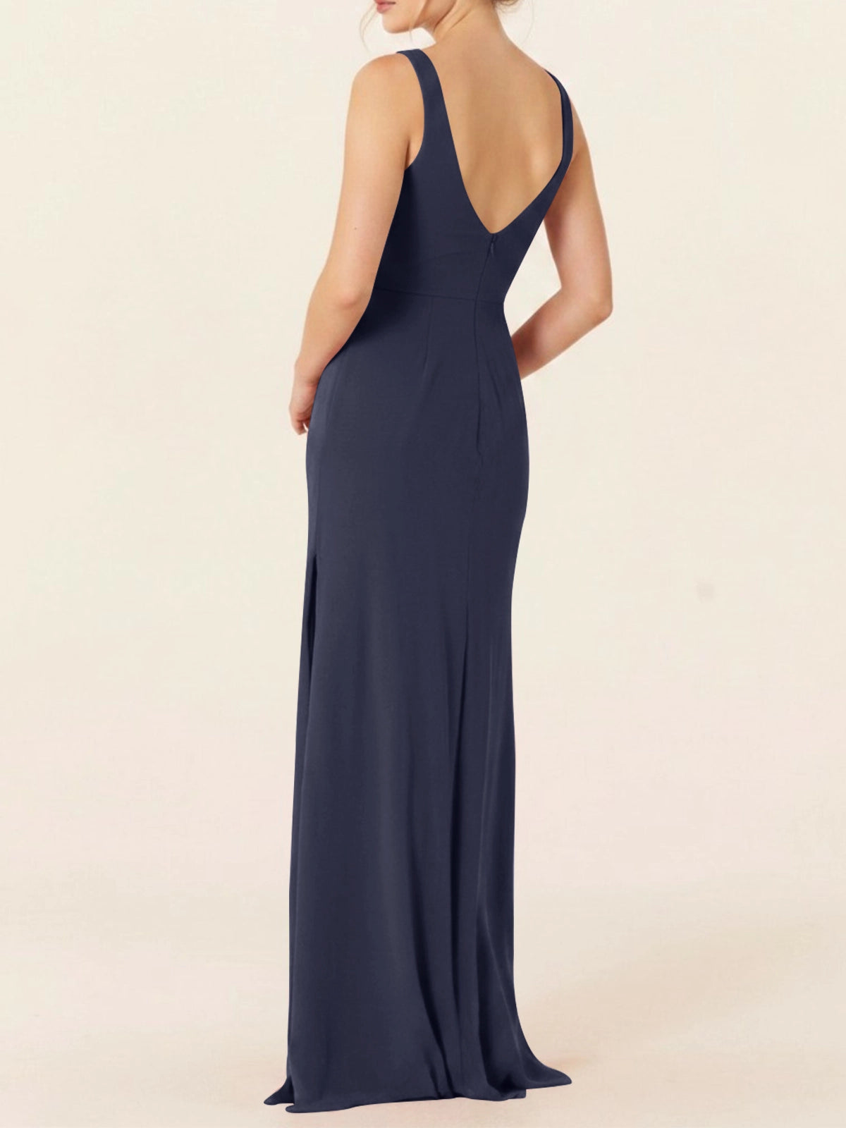 Chiffon Bridesmaid Dress with Slit 