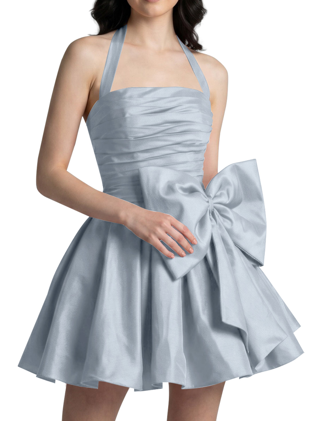 Halter Oversized Bow Mini Dress 