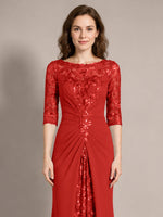 Lace Mother of the Bride Dress with Applique 