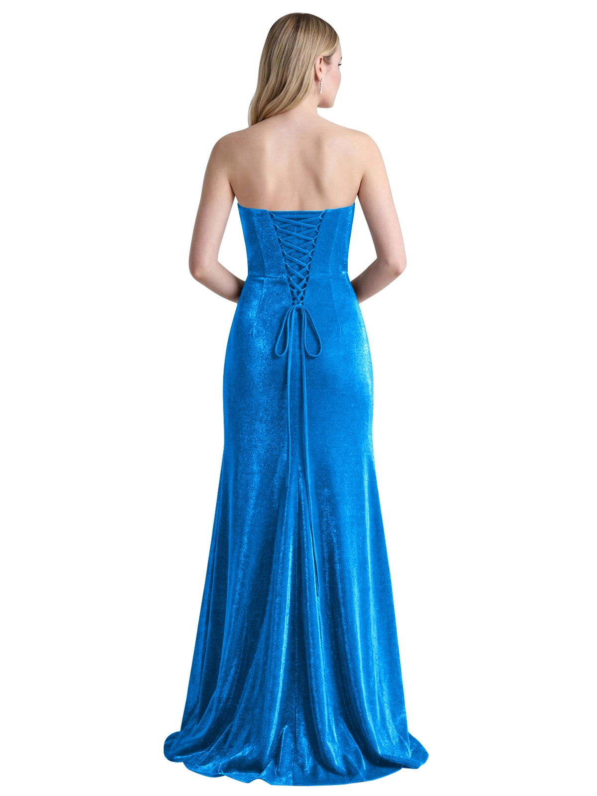 Velvet Prom Dress with Beaded Applique 