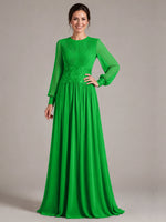 Chiffon Mother of the Bride Dress with Jewel Neckline 