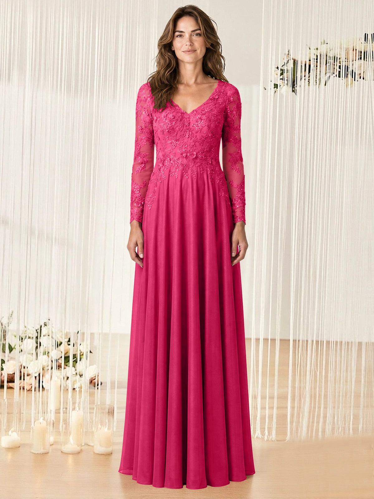 A-line Mother of the Bride Dress with Appliques