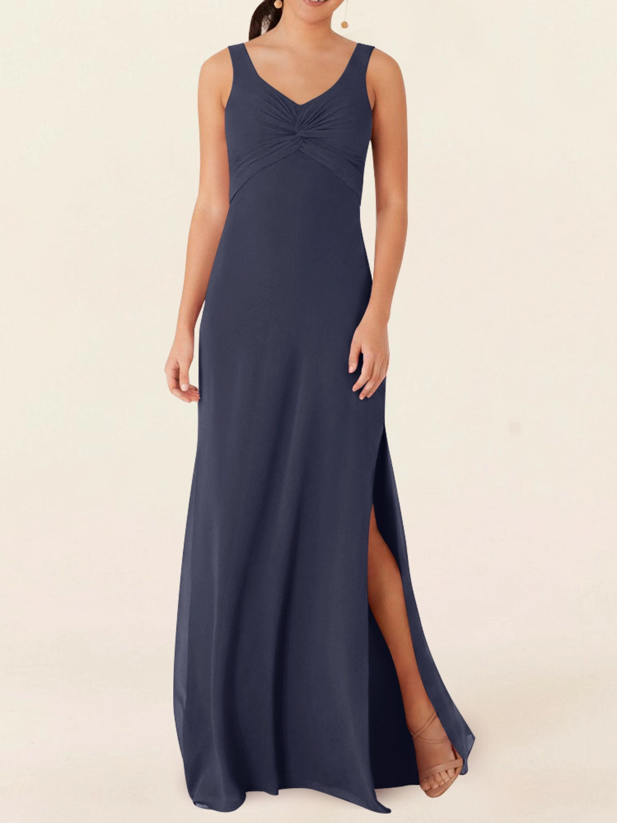 Chiffon Bridesmaid Dress with Slit 