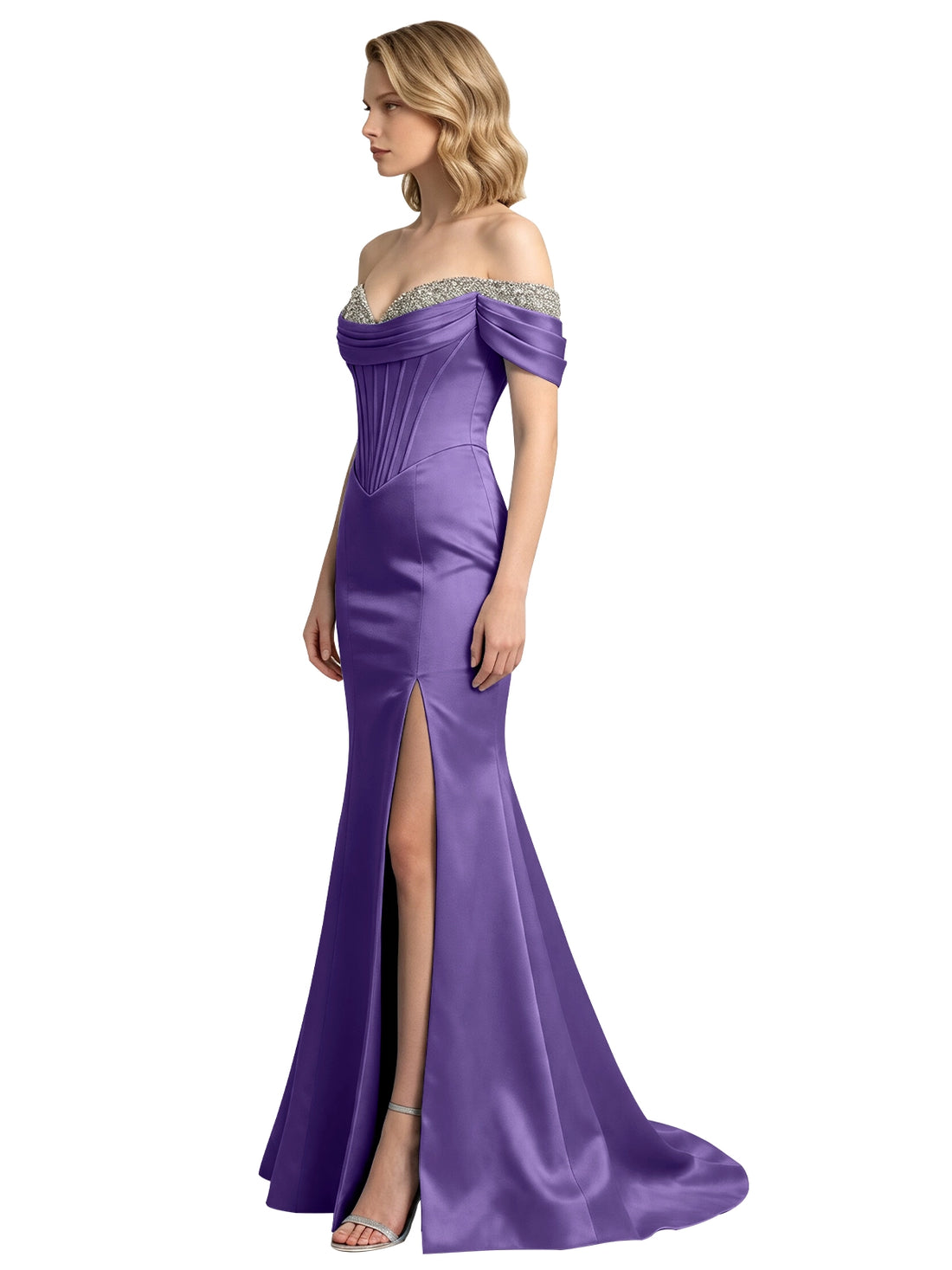 Corset Beaded Trumpet Prom Dress 