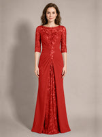 Lace Mother of the Bride Dress with Applique 