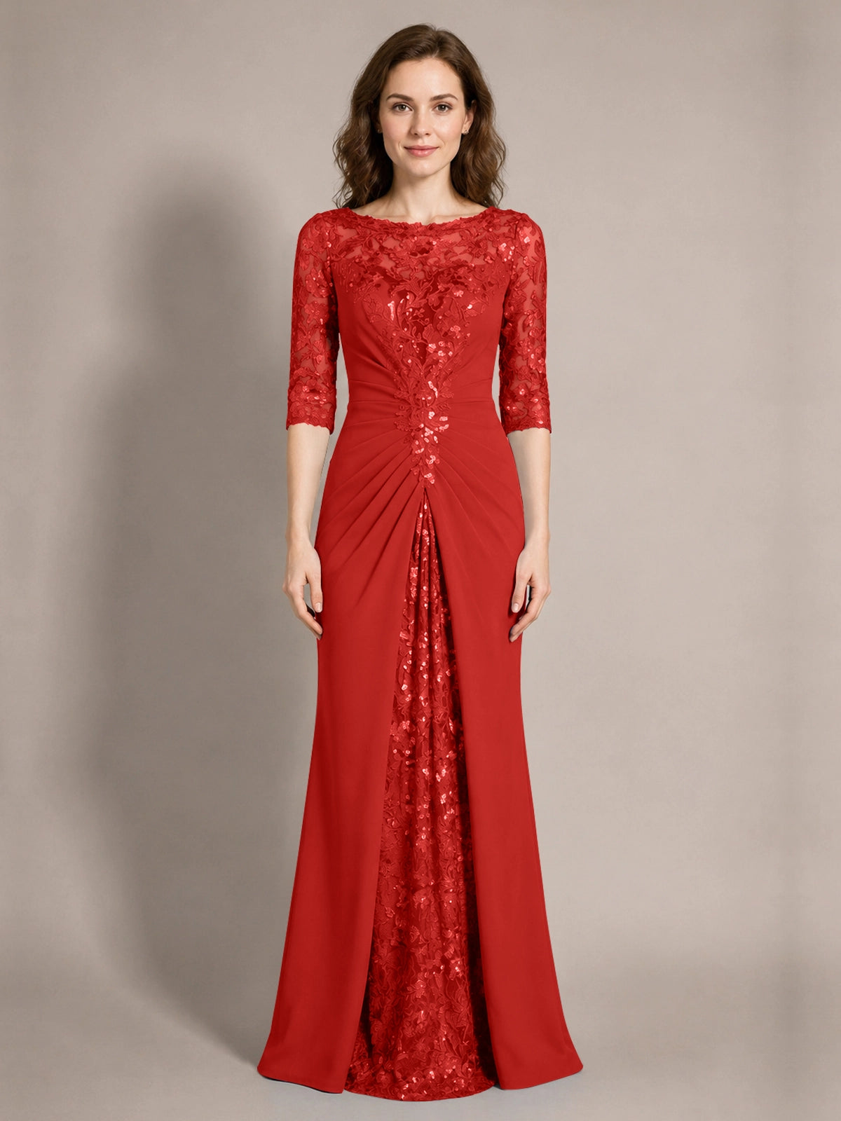 Lace Mother of the Bride Dress with Applique 