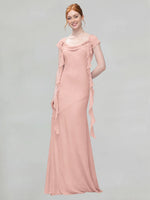 Flowy Ruffle Sheath Bridesmaid Dress 