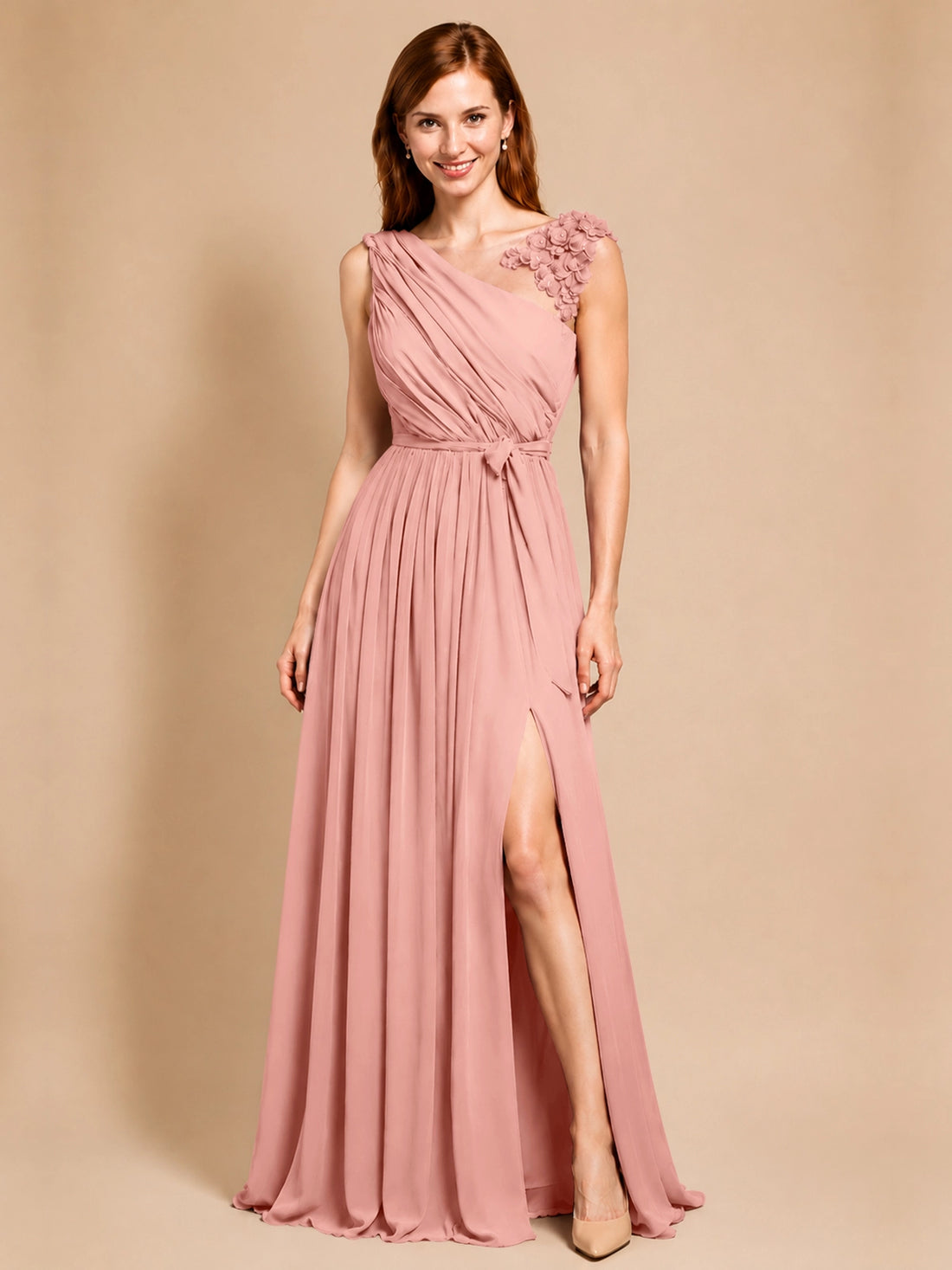 Chiffon Prom Dress with Appliques