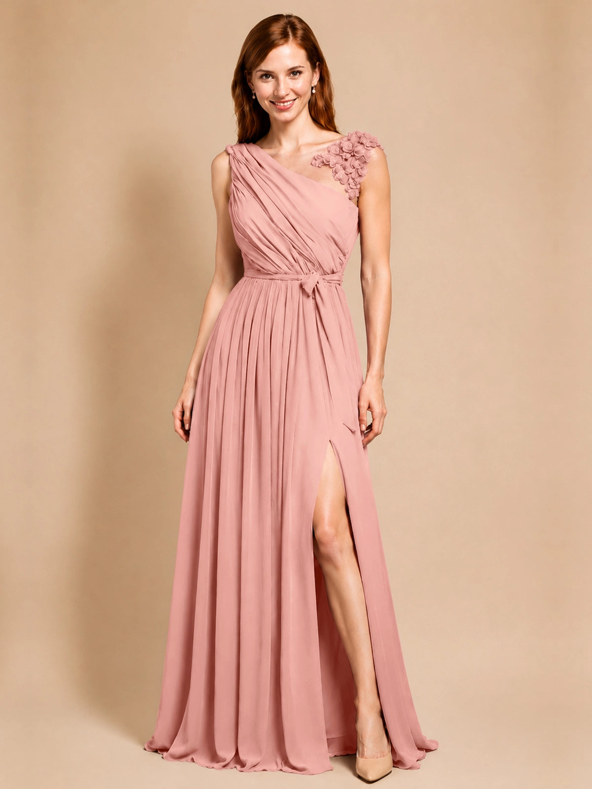 Chiffon Prom Dress with Appliques