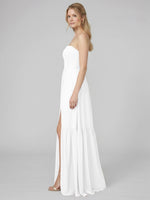 Strapless Bridesmaid Dress with Slit 