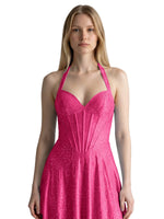 Halter Beaded Prom Dress 