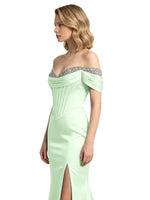 Corset Beaded Trumpet Prom Dress 