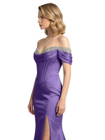 Corset Beaded Trumpet Prom Dress 