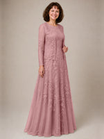 A-line Mother of the Bride Dress with Lace 