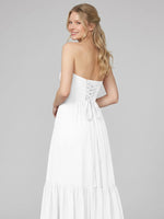 Strapless Bridesmaid Dress with Slit 
