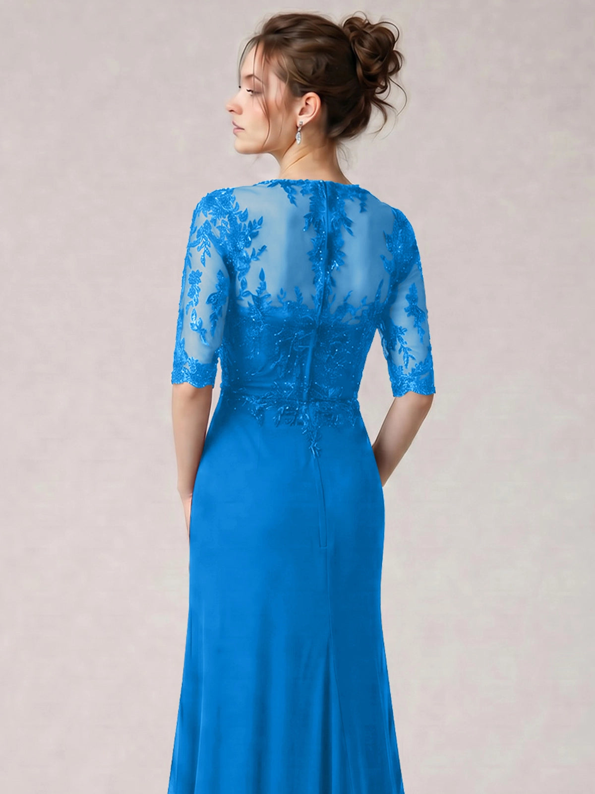 Lace Mother of the Bride Dress with Half Sleeves