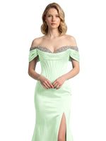 Corset Beaded Trumpet Prom Dress 