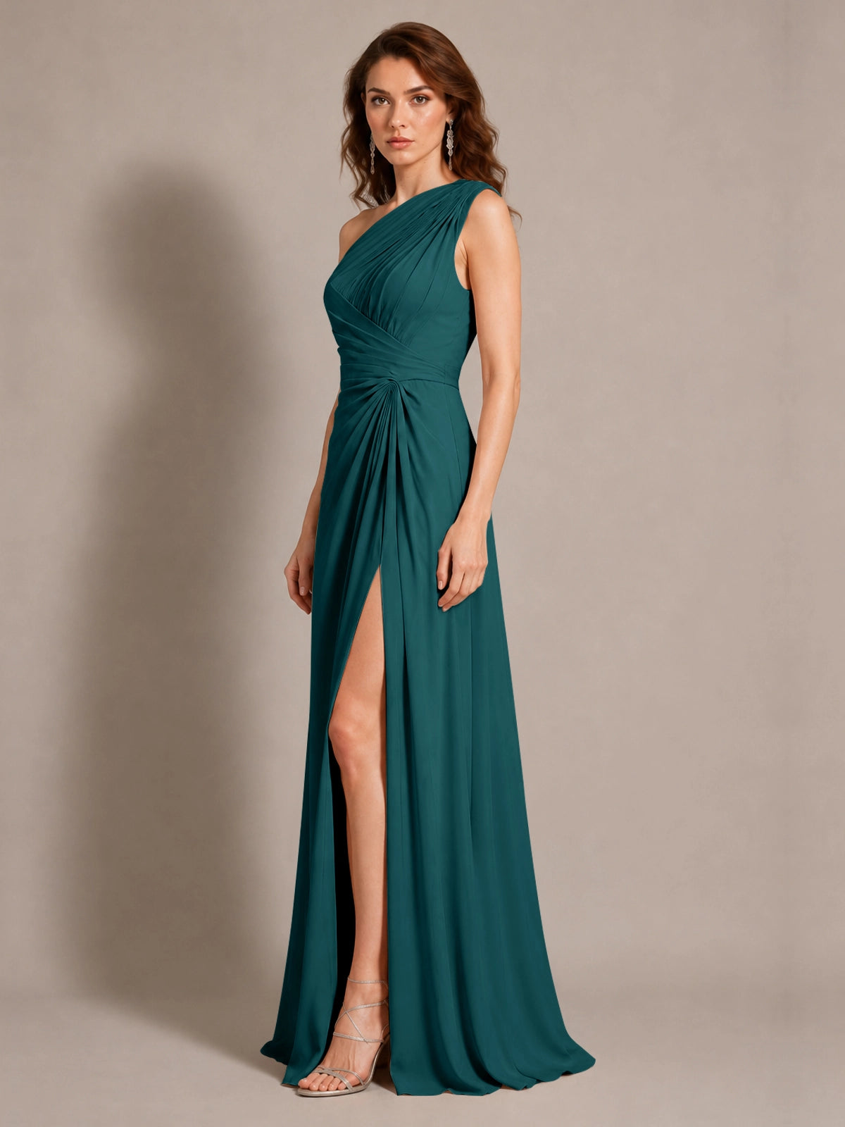 One-Shoulder Prom Dress with Slit