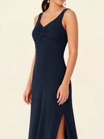 Chiffon Bridesmaid Dress with Slit 