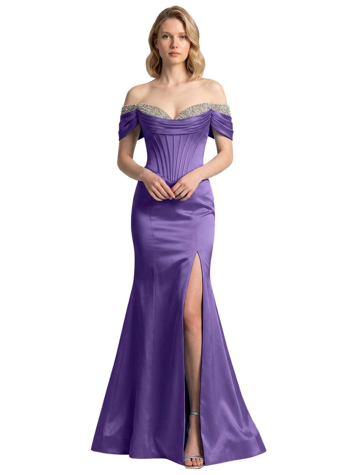 Corset Beaded Trumpet Prom Dress 