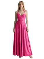 Halter Beaded Prom Dress 