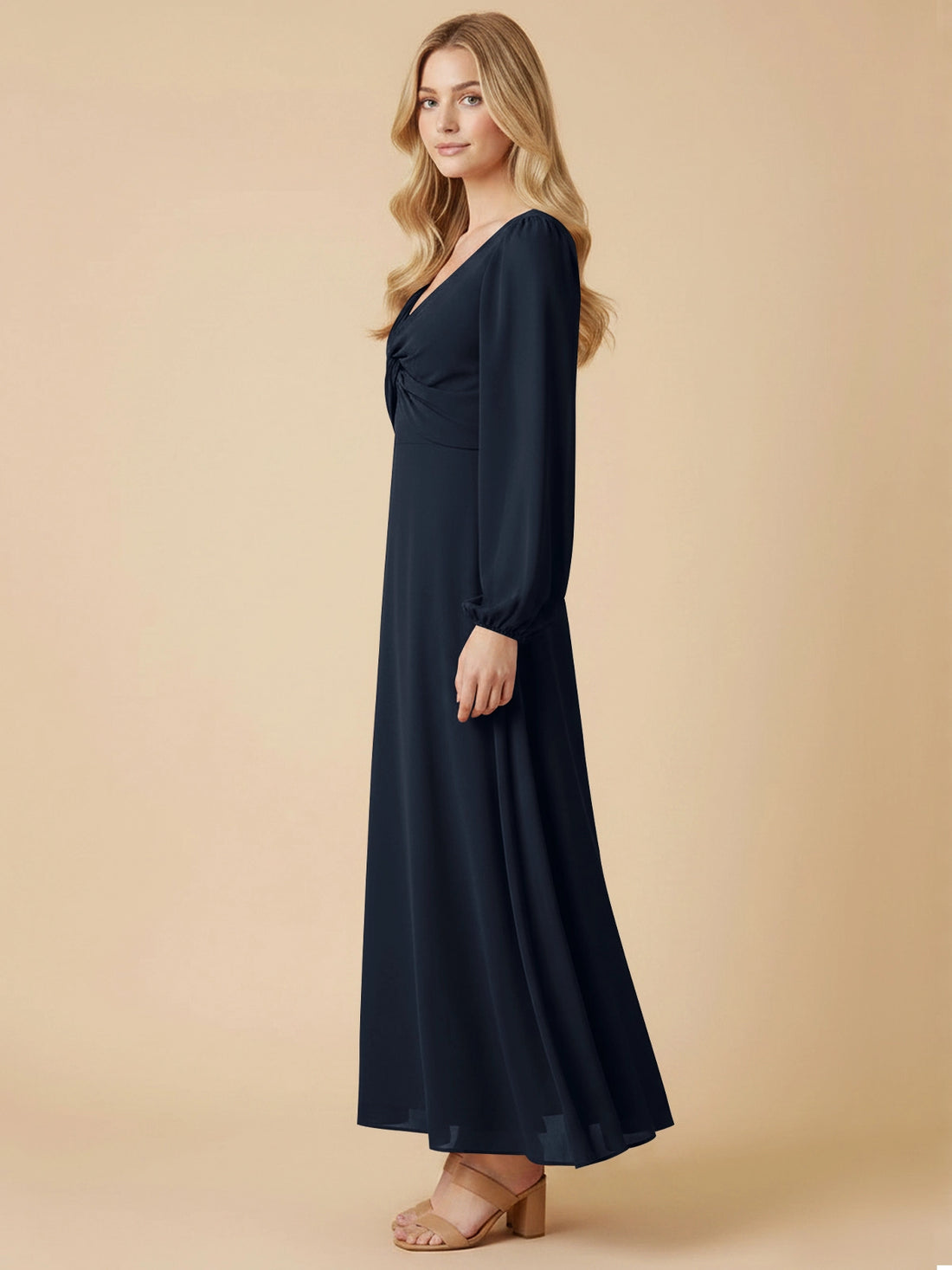 A-line Bridesmaid Dress with Long Sleeves 