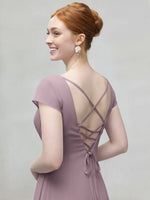 Flowy Ruffle Sheath Bridesmaid Dress 