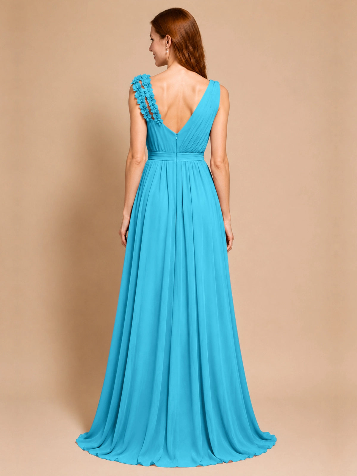 Chiffon Prom Dress with Appliques