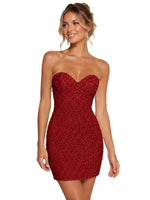 Sparkling Sheath Beading Mini Dress 