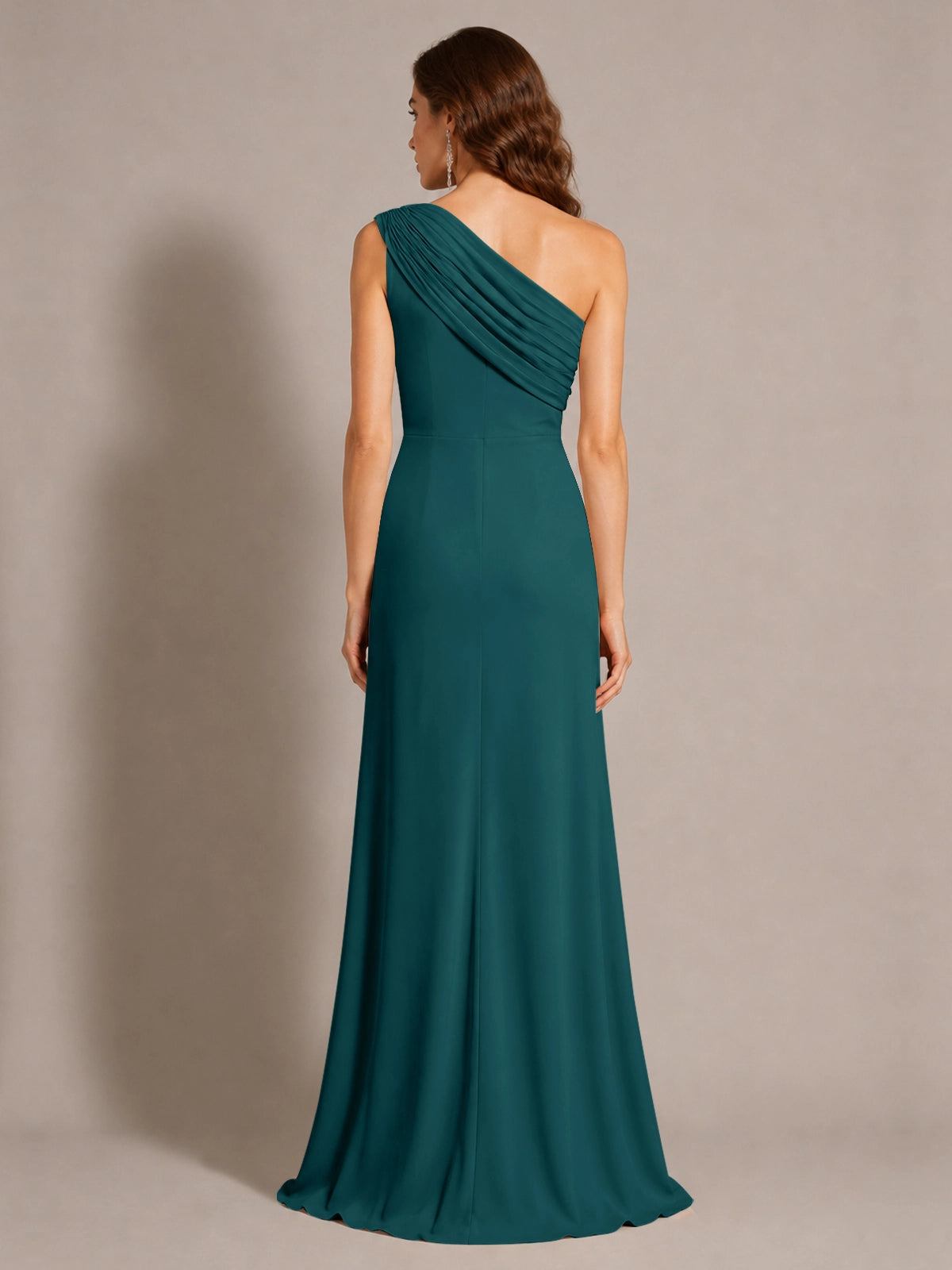One-Shoulder Prom Dress with Slit