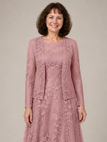 A-line Mother of the Bride Dress with Lace 