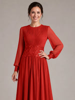 Chiffon Mother of the Bride Dress with Jewel Neckline 