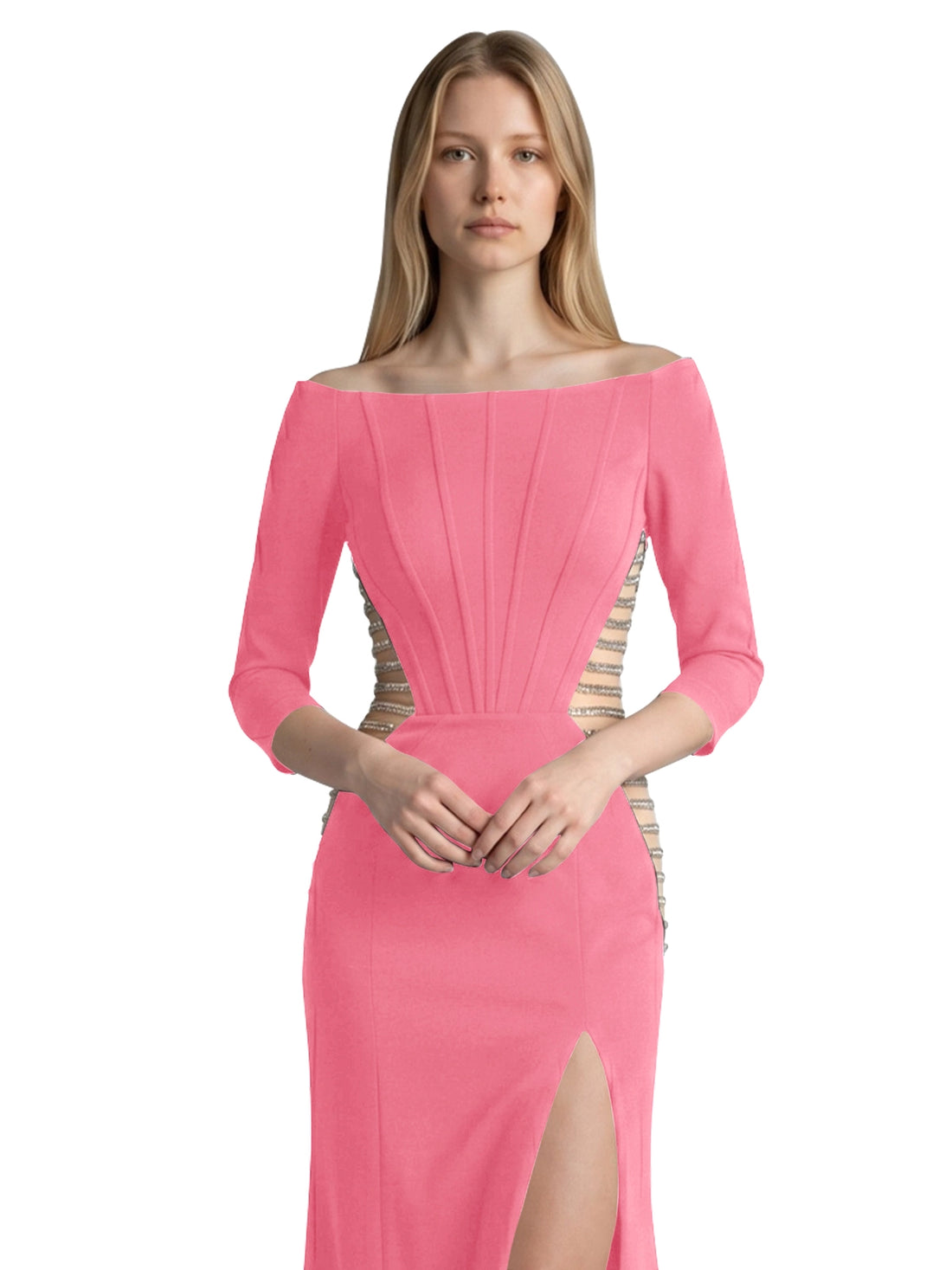 Side Cutout Slit Prom Dress 