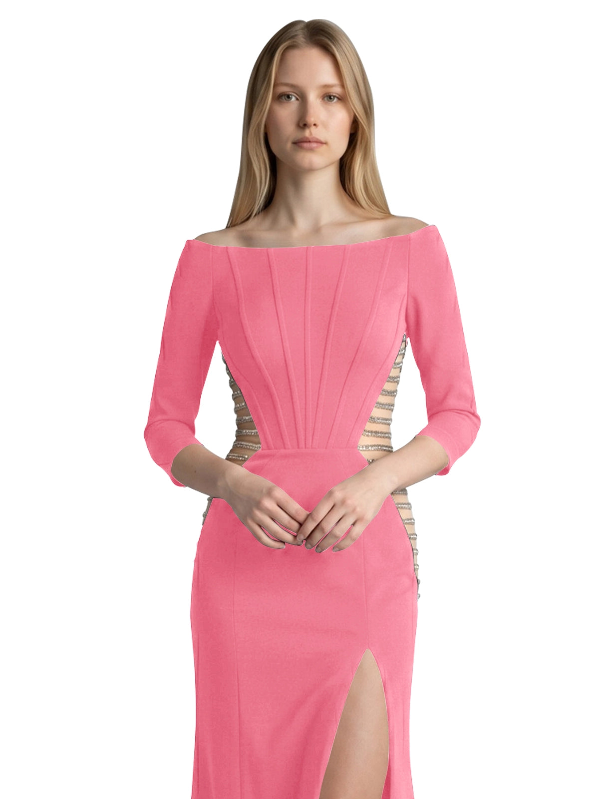 Side Cutout Slit Prom Dress 