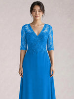 Lace Mother of the Bride Dress with Half Sleeves