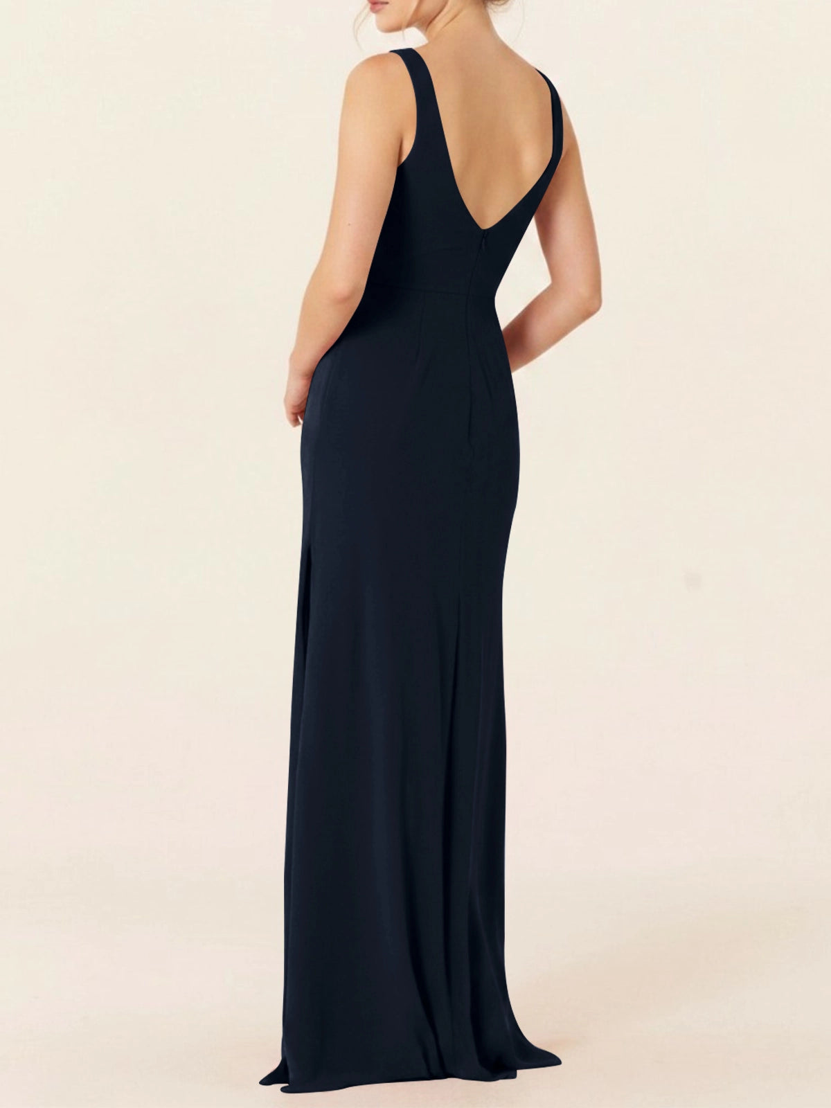 Chiffon Bridesmaid Dress with Slit 