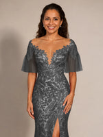 Mermaid Mother of the Bride Dress with V-neck 