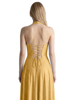 Halter Beaded Prom Dress 