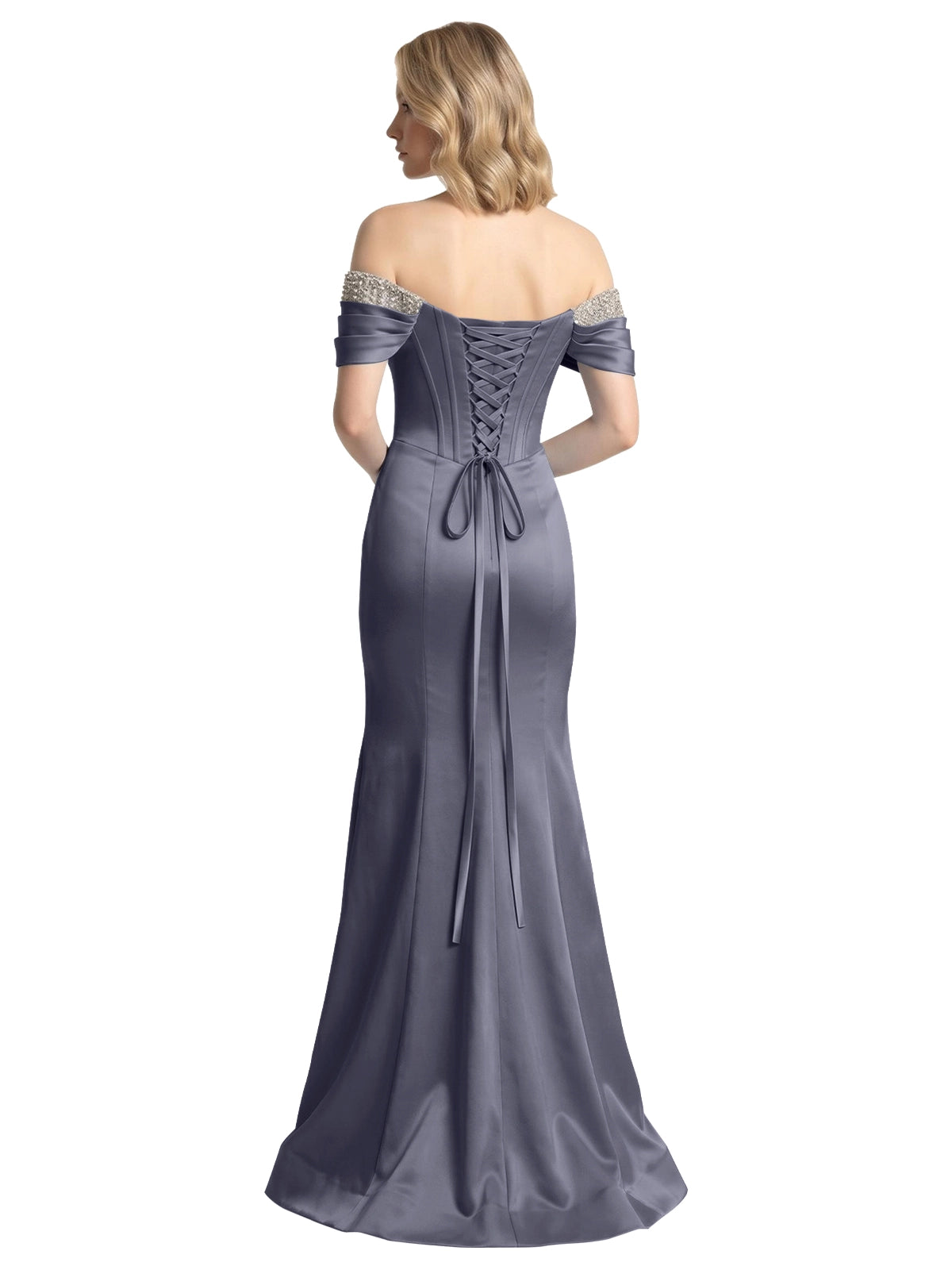 Corset Beaded Trumpet Prom Dress 