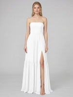 Strapless Bridesmaid Dress with Slit 