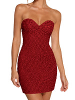 Sparkling Sheath Beading Mini Dress 