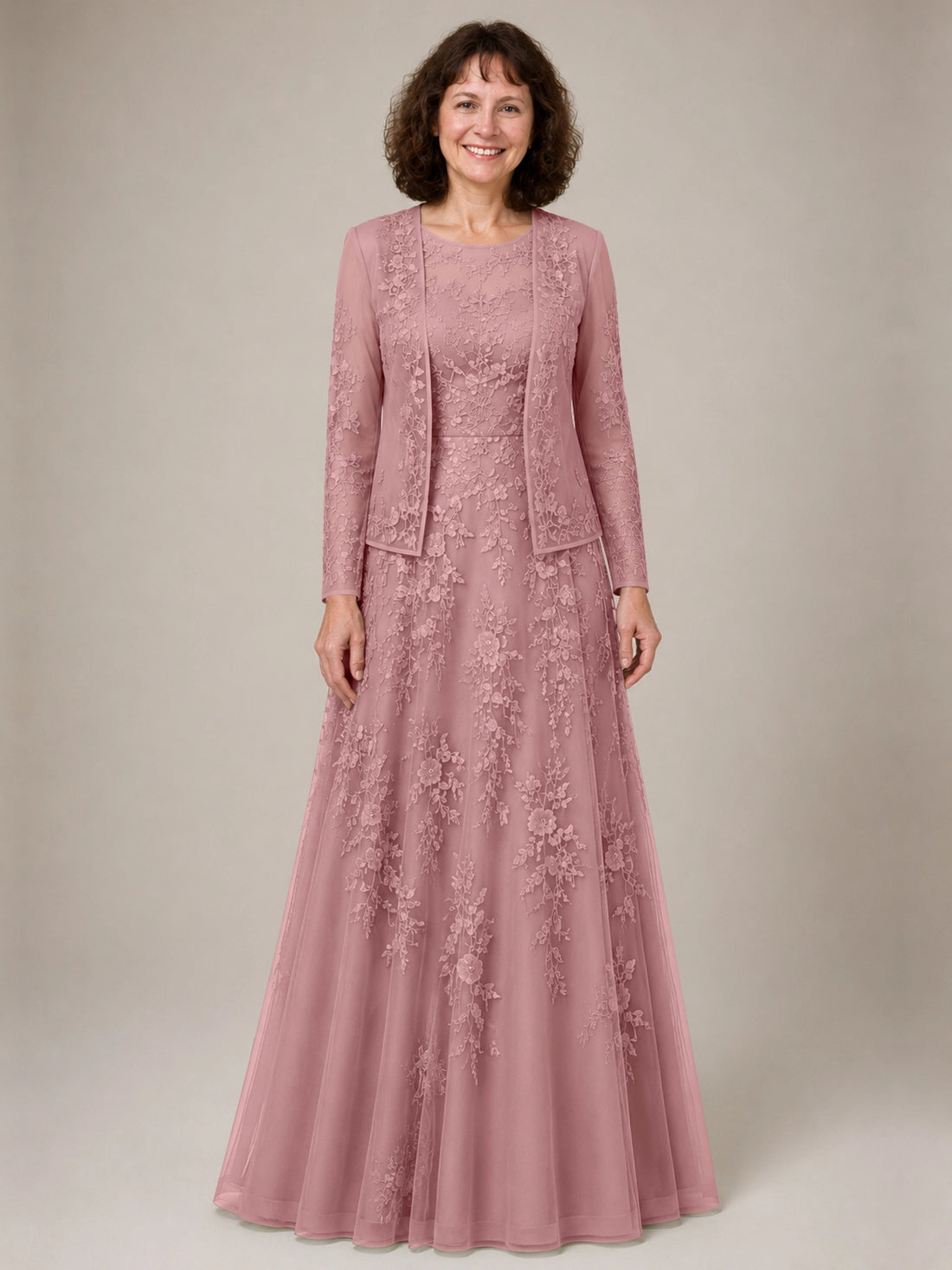 A-line Mother of the Bride Dress with Lace 