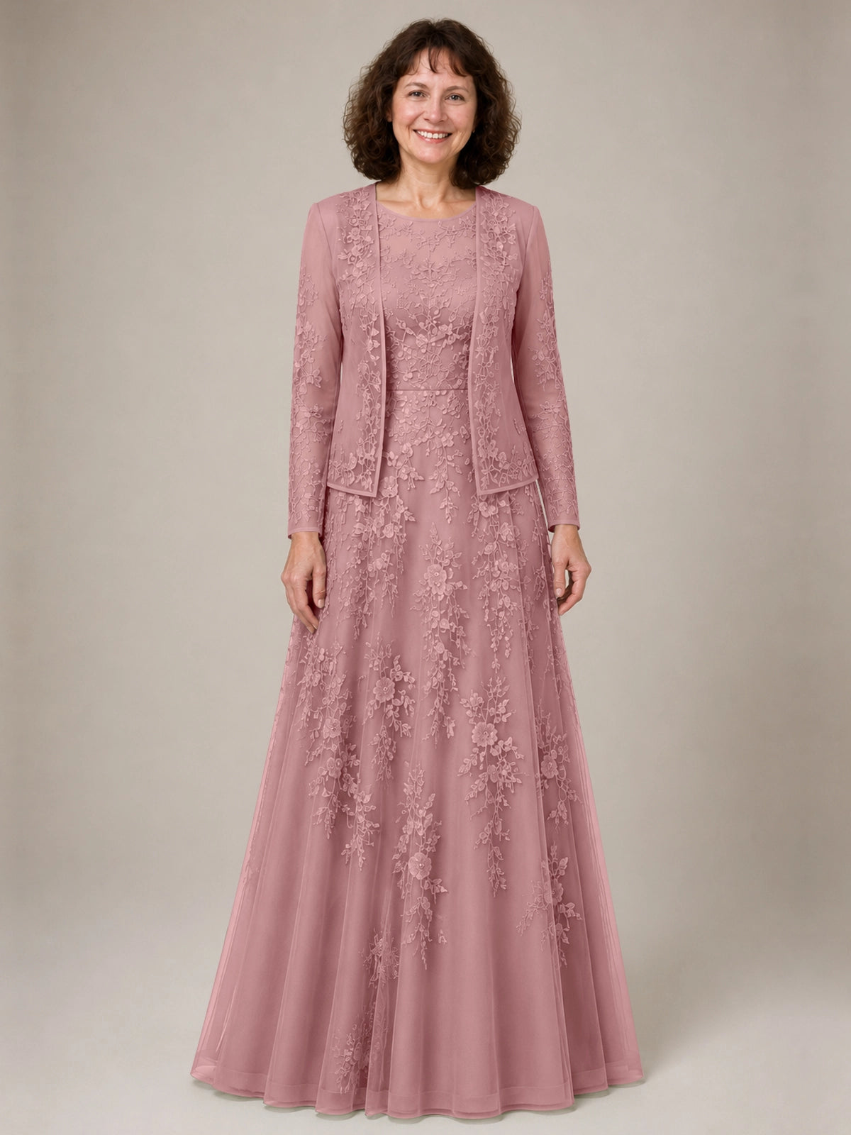 A-line Mother of the Bride Dress with Lace 