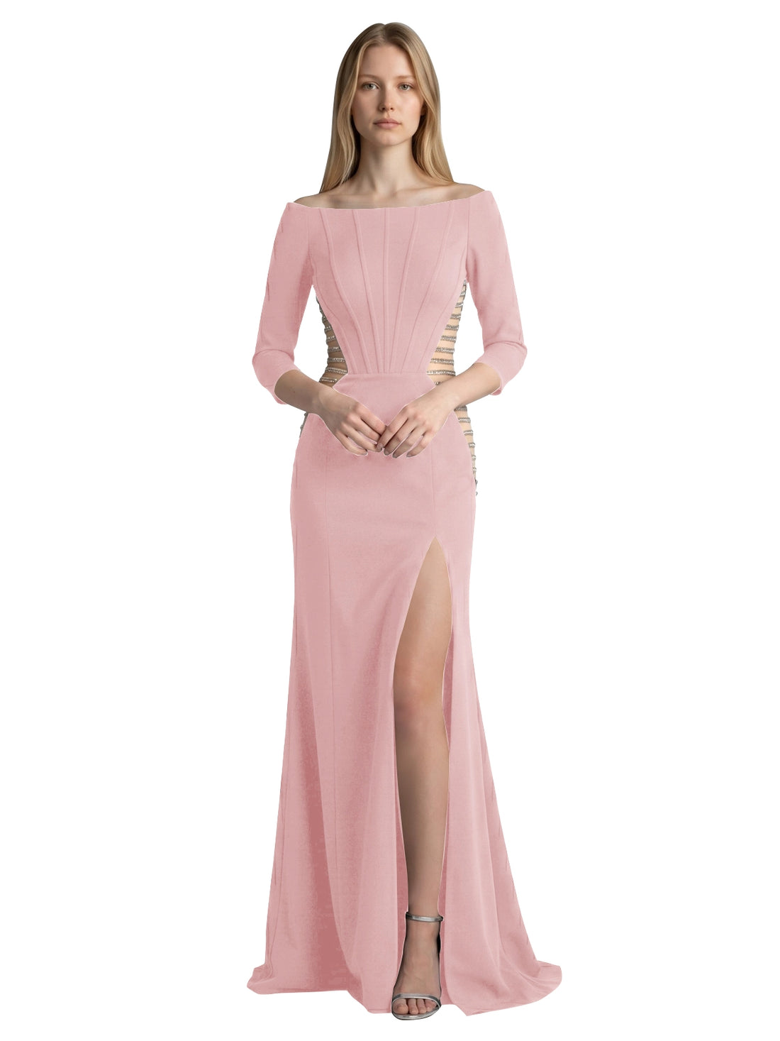 Side Cutout Slit Prom Dress 