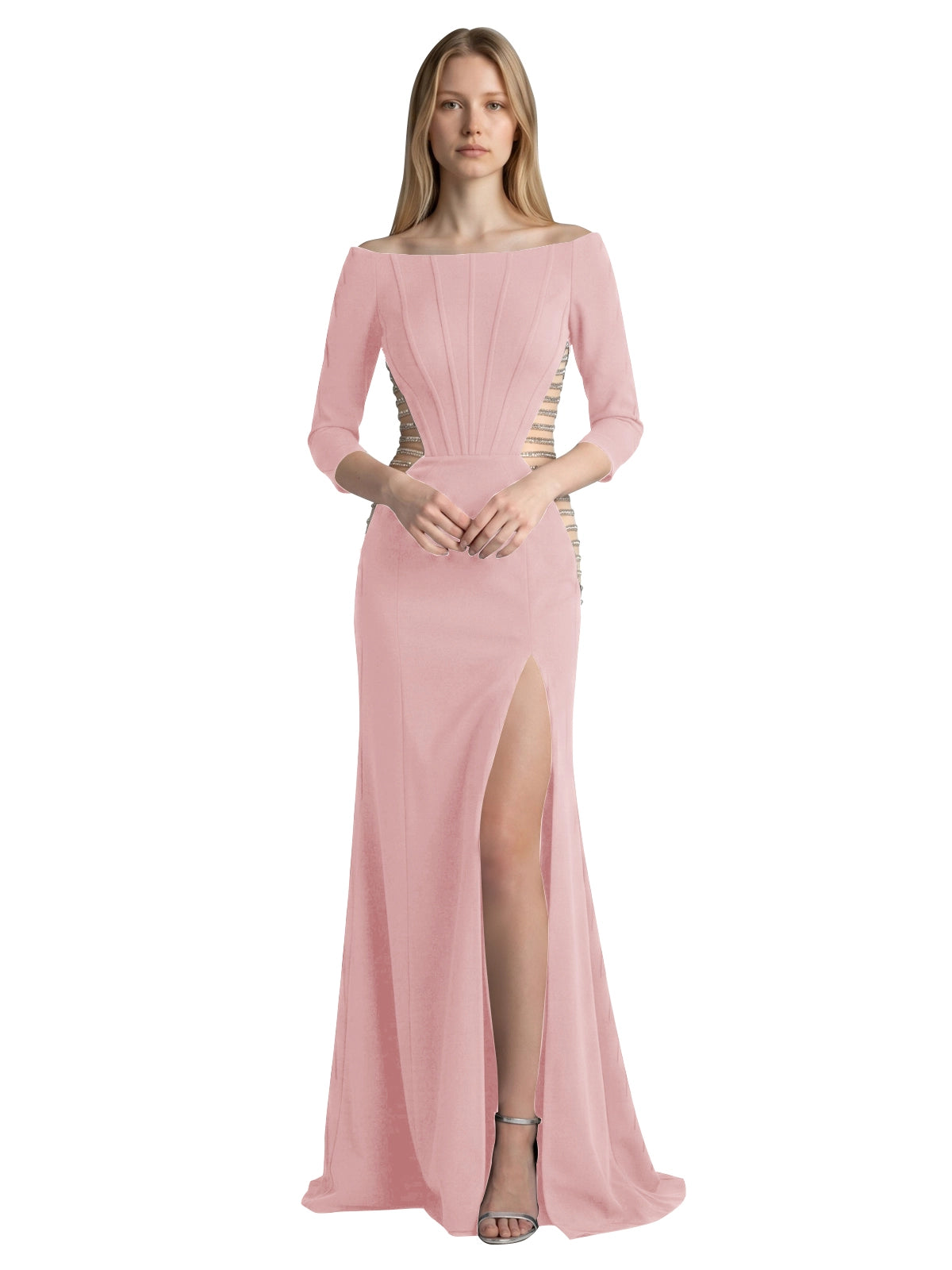 Side Cutout Slit Prom Dress 